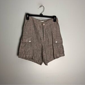 Hennes Collection Women’s Light Gray Linen Shorts W/Pockets Size 4